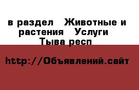  в раздел : Животные и растения » Услуги . Тыва респ.